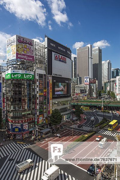 Skyline Skylines Großstadt Neonlicht Tokyo Hauptstadt Zeichen Asien Ortsteil Japan Shinjuku