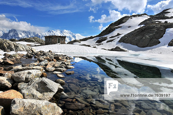 Berg  See  Eis  Spiegelung  schmelzen  Start