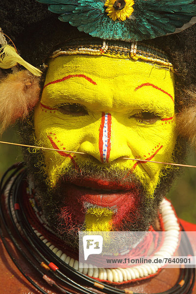 Portrait  Mensch  Menschen  Tal  Krieger  Kultur  Menschliches Gesicht  Menschliche Gesichter  Menschliche Nase  Menschliche Nasen  Haar  Ethnisches Erscheinungsbild  Volksstamm  Stamm  Gesichtsbemalung  Ozeanien  Papua-Neuguinea  durchbohren  Regenwald  Perücke