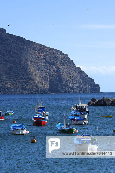 Fischereihafen  Fischerhafen  Außenaufnahme  Hafen  Europa  Tag  niemand  Boot  Kanaren  Kanarische Inseln  Fischerboot  La Gomera  Spanien  Valle Gran Rey