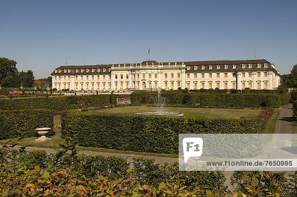Europa Palast Schloß Schlösser Garten Ansicht Barock Baden-Württemberg Deutschland Ludwigsburg