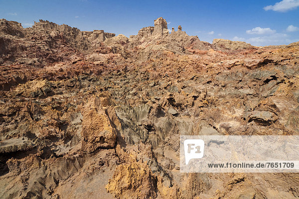 Felsbrocken Quelle Ecke Ecken Anordnung Vulkan Dallol