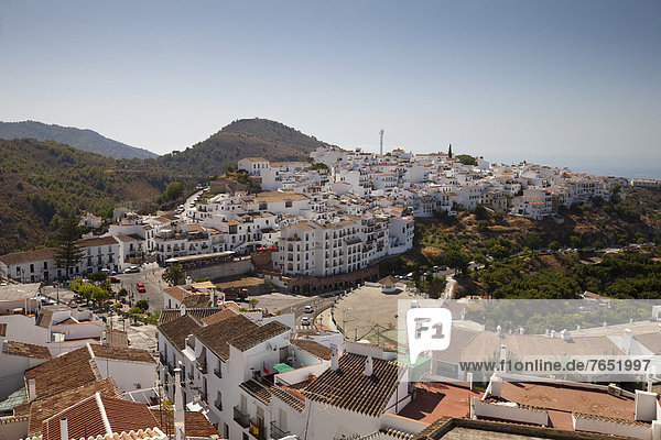 Europa über Dorf Ansicht Andalusien Nerja Spanien