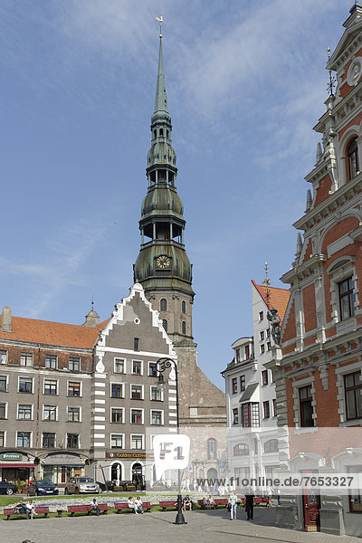 Europa Riga Hauptstadt Lettland Rathausplatz
