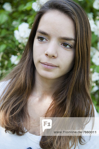 Teenage girl outdoors,  portrait