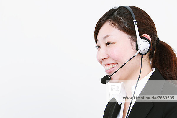 Geschäftsfrau  Business Frau mit Headset