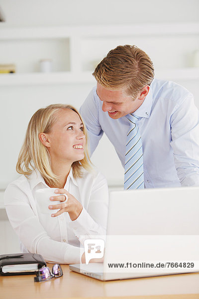 Couple smiling at each other