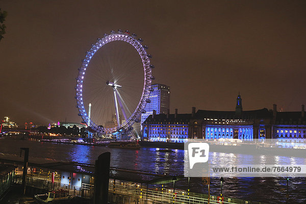 London Eye und Fluss Themse  England