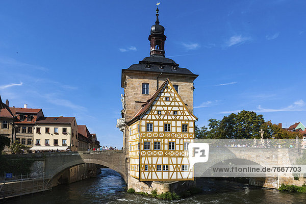 Altes Rathaus in der Regnitz  Obere Brücke  in Bamberg