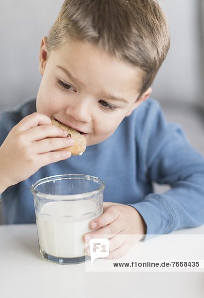 Junge - Person 5-6 Jahre 5 bis 6 Jahre essen essend isst Keks
