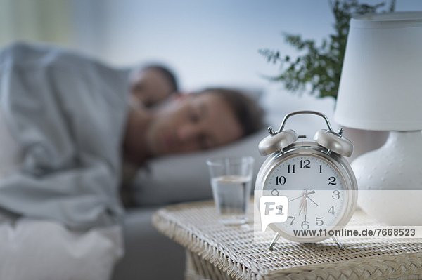 Alarm clock in bedroom