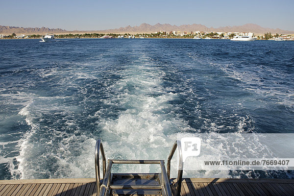 Bewegung Boot Ansicht Afrika Ägypten Hurghada Rotes Meer Heck