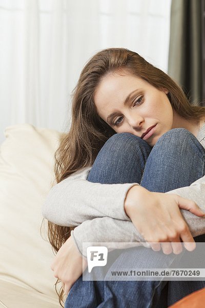 sitzend  Frau  sehen  Couch  Depression  wegsehen  Reise