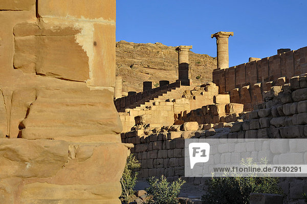Jordan  Petra archeological site  column in the central alley                                                                                                                                           