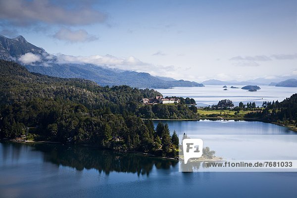 nahe  über  Hotel  See  Ansicht  San Carlos de Bariloche  Argentinien  Lake District  Patagonien  Südamerika
