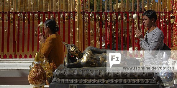 Thailand  Suthep Mount  Chiang Mai area  Doi Suthep temple  The original founding of the temple remains a legend and there are a few varied versions. The temple is said to have been founded in 13...  