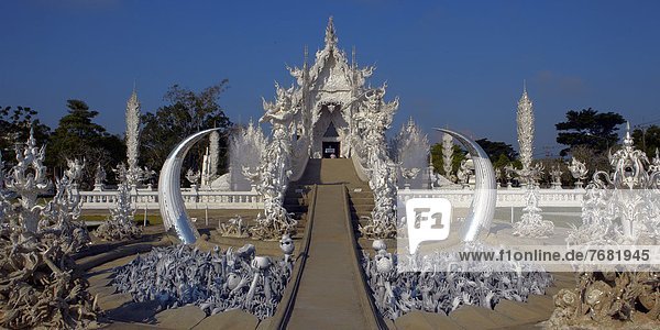 The Wat Rong Khun  the White Temple  Donated by the painter Chalermchai Kositpipat                                                                                                                      