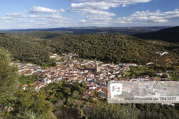 Europa  über  Dorf  Ansicht  Andalusien  Huelva  Spanien