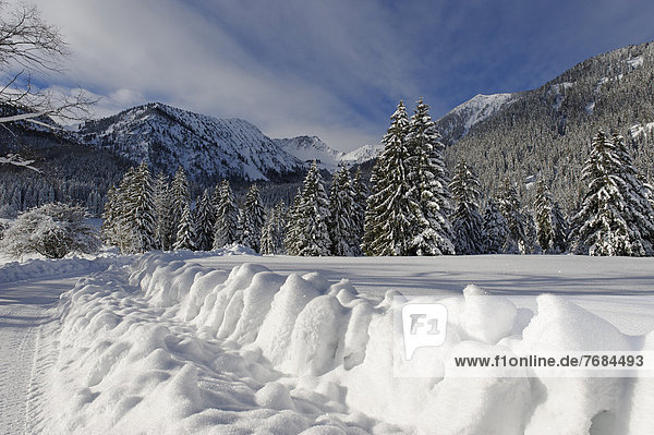 Winter an der Rotwand bei Geitau im Leitzachtal,  bei Bayrischzell,  Oberbayern,  Bayern,  Deutschland,  Europa