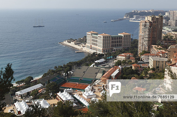 Gerichtsgebäude Europa über Hotel Hochhaus Urlaub Ansicht Cote d Azur Bucht Verein Mittelmeer Tennis