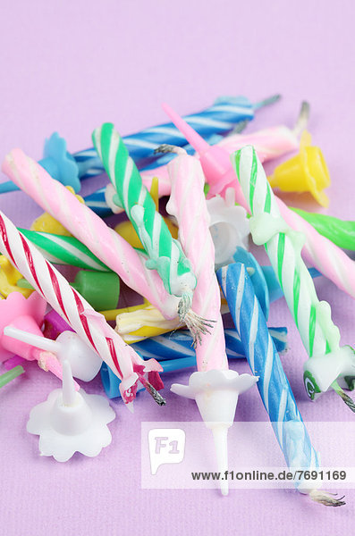 Pile of used birthday candles