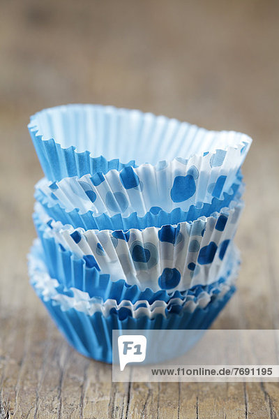 Blue cupcake or muffin cases