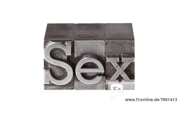 'Old lead letters forming the word ''Sex'''