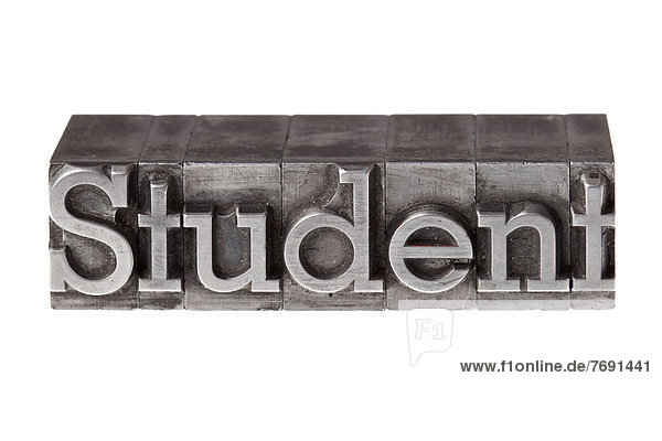 'Old lead letters forming the word ''Student'''