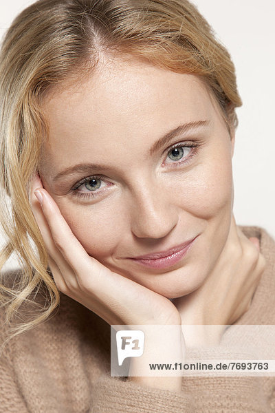 Caucasian woman smiling