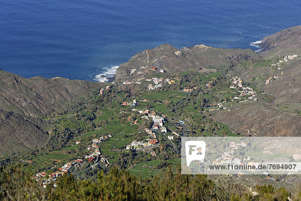 Spanien La Gomera Blick auf Mirador de Alojera