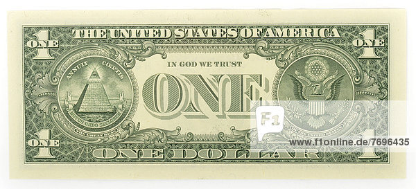 1 US-Dollar  Banknote  Geldschein  Rückseite