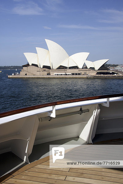Opernhaus Oper Opern nehmen Schiff Ansicht Terrasse Kreuzfahrtschiff Sydney