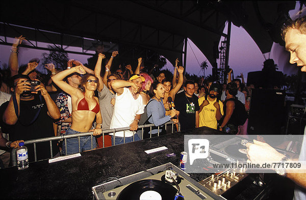 Dj Playing For Crowd At Winter Music Conference  Ultrafest  Miami  Florida  Usa
