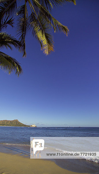 gehen  Strand  Hintergrund  Diamant  Hawaii  Oahu  Waikiki Beach