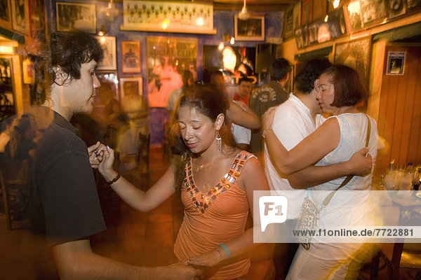 People Dancing Salsa In Quiebra Canto