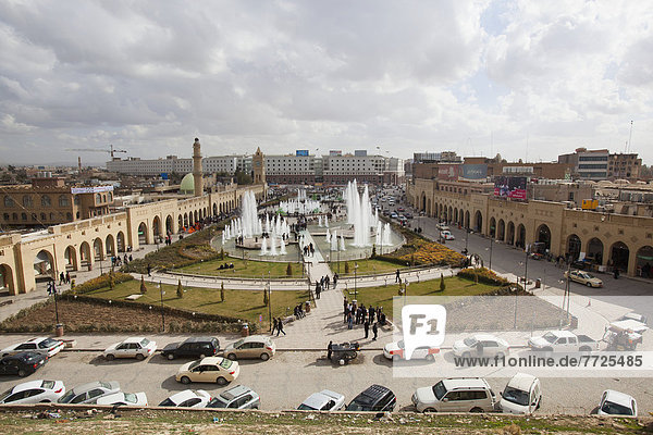 Parki Shar  Or City Park As Seen From The Citadel  Erbil  Iraqi Kurdistan  Iraq