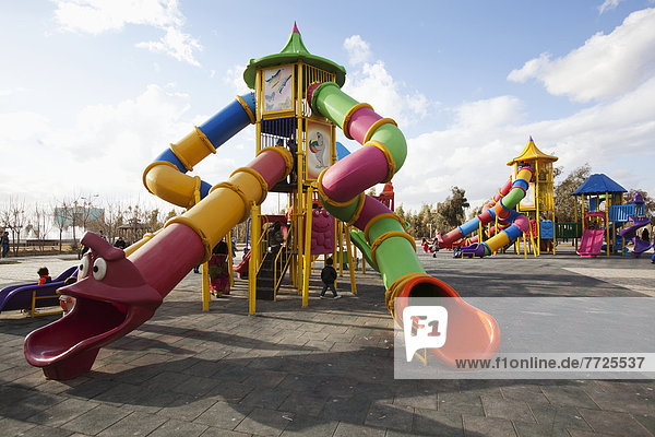 Children's Playground In The Parks Of Erbil  Iraqi Kurdistan  Iraq