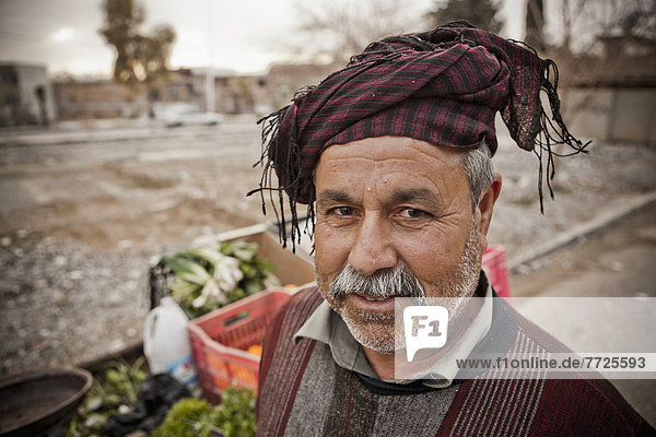 Portrait Of A Kurdish Street Vendor  Sulaymaniyah  Iraqi Kurdistan  Iraq