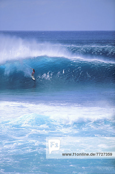 entfernt  Winter  Mann  Ansicht  Hawaii  Brandung  Wellenreiten  surfen