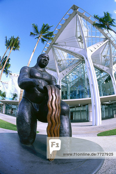 Geschenk hoch oben nahe Detail Details Ausschnitt Ausschnitte Wasser Statue Konferenzraum Hawaii Oahu