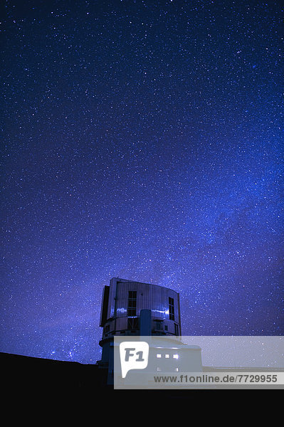 Hawaii  Big Island  Mauna Kea  The Japanese National Large Telescope And A Starry Sky.