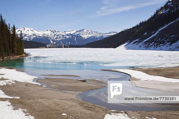 The Fairmont Chateau Lake Louise In Canada's Scenic Rocky Mountain Range  Lake Louise  Alberta  Canada