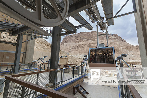 Cable Car At The Ancient Fortification  Masada Southern District Israel