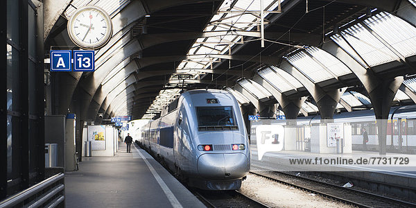 Passengers On The Platform At The Train Station  Zurich Switzerland
