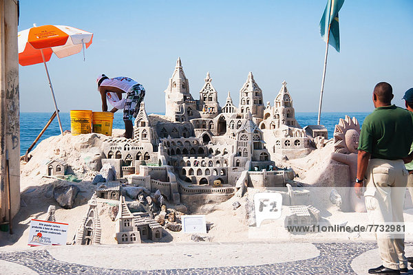 Wasserrand bauen Sand Brasilien Rio de Janeiro Sandburg