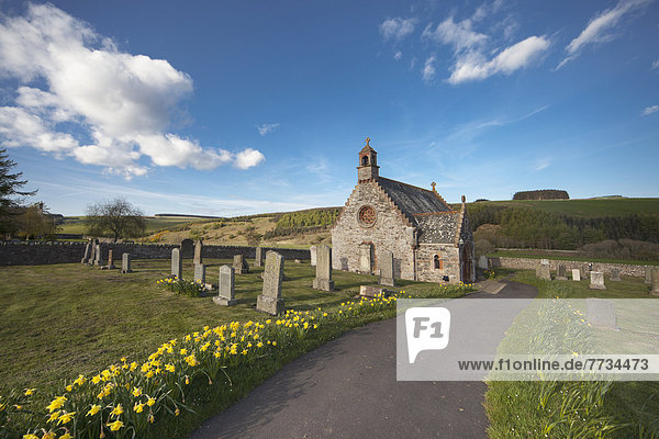 A Church And Cemetery  Scottish Borders  Scotland