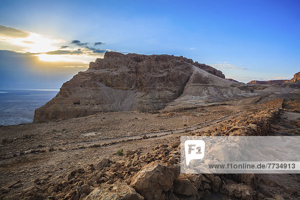 über Sonnenaufgang Israel Masada