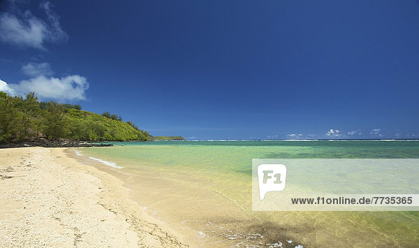 Amerika  Strand  Küste  weiß  Sand  Insel  vorwärts  Verbindung  Hawaii  hawaiianisch  Kauai