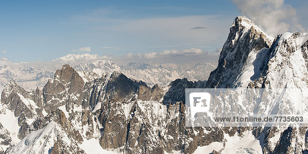 Rugged Peaks Of The French Alps Mountain Range  Chamonix-Mont-Blanc Rhone-Alpes France
