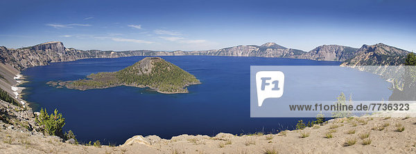 Panoramic View Of Crater Lake  Oregon United States Of America